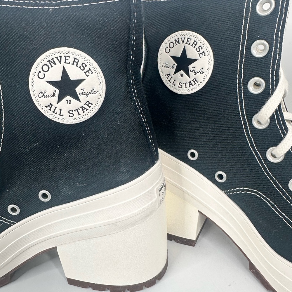 NWOT Converse Chuck 70 De Luxe Heel High Top Black Egret Platform Women’s sz 10 - Picture 3 of 13